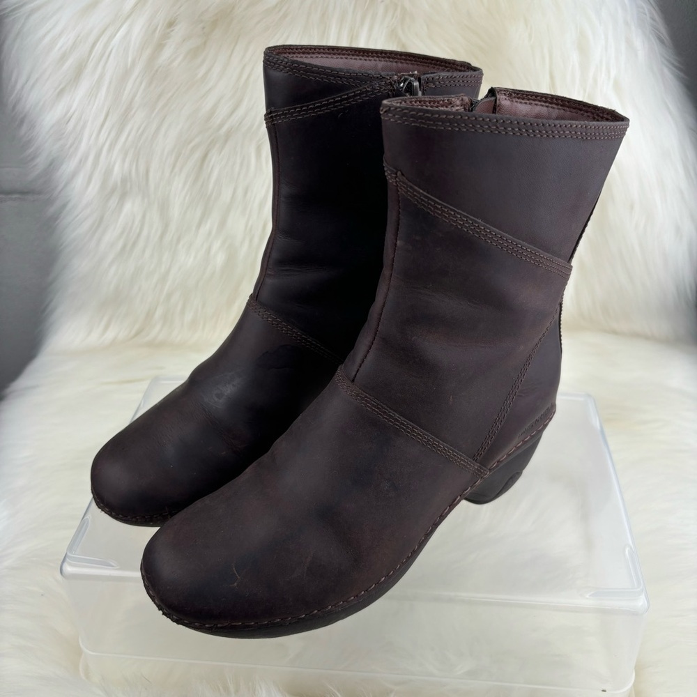 MERRELL EMMA BRUNETTE BROWN LOW CALF LEATHER BOOTS SIZE 5 WOMAN - Picture 2 of 10